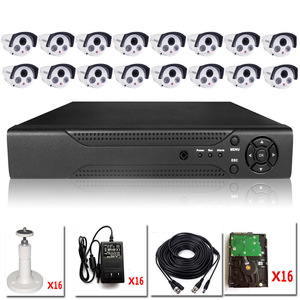 Hjs Ccd 16 Channel Surveillance Kit With 500G Hdd Ahd Security System <b>Night</b> <b>Vision</b> <b>Camera</b> Set For Home Office Use - Product Image 2