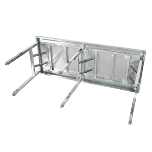 UISEBRT tavolo pieghevole in acciaio inox 300 kg capacità di carico a polvere quattro ruote eco-friendly cucina/Catering - Product Image 2