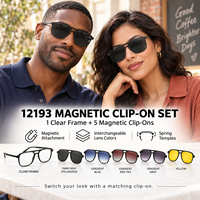 COOCHE Lunettes de soleil magnétiques 5-en-1 à clipser, verres polarisés UV400 TAC, monture complète, fabricant d'optiques