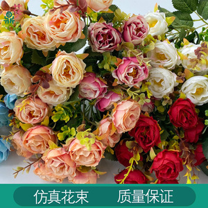 ดอกกุหลาบผ้าไหมพวงเล็ก 5 ก้าน 10 หัว ดอกกุหลาบหยิกประดิษฐ์ ตกแต่งหน้าต่างภายในบ้าน วันแม่ - Product Image 5