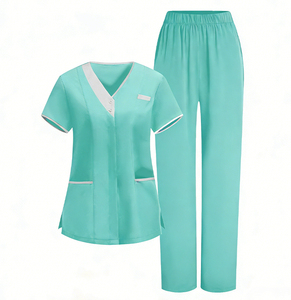 Blusas Médicas para Mujer, Uniformes de Enfermera, Túnica para Clínica, Cuello en V, Bolsillos Protectorios, Manga Corta, Tela Twill para Hospital - Product Image 3