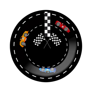 DAMAI Kid Theme Racing Car <b>Black</b> and White Disposable Dessert and <b>Dinner</b> Paper Plate Cup Party Tableware <b>Set</b> - Product Image 4