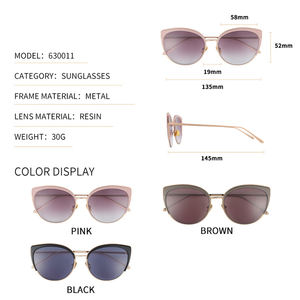 Gafas de Sol de Diseñador de Lujo para Mujer, Modelo Ojo de Gato, Montura de Metal y Acetato Extra Grande, Protección Solar, Novedad 2023 - Product Image 5