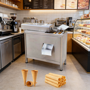 Machine automatique de fabrication de cornets de glace et de gaufrettes, ligne de production de cornets de sucre de différentes formes, <span class=keywords><strong>prix</strong></span> coût usine - Product Image 6