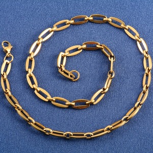 Elegante Collar Largo de Acero Inoxidable para Mujer y Hombre, Color Oro/Plata, Cadena de Eslabones, Gargantilla, Accesorios para la Fabricación de Joyería Metálica - Product Image 6