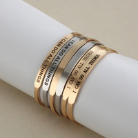 6mm 8mm LOGO personnalisé bijoux en acier inoxydable en forme de C Bracelet mode Laserable gravé métal blanc manchette Bracelet Bracelet