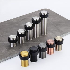 Butée de porte en acier inoxydable noire, moderne, anti-collision, à fixation au sol, installation facile, sans perçage, pour hôtels - Product Image 4