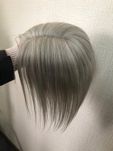 Cheveux humains Femmes Perruques Extensions de Cheveux Toupet <span class=keywords><strong>Blanc</strong></span> Gris Cheveux Mono Topper Pour Les Femmes - Product Image 3