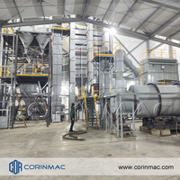 Ligne de production de mortier sec au charbon de bois CORINMAC avec machine de criblage pour carreaux de céramique et machine à adhésif pour mortier haute température