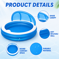 Piscine gonflable pour enfants personnalisée avec auvent pare-soleil, piscine pliable pour bébés, piscine pour jeux aquatiques, piscine au sol