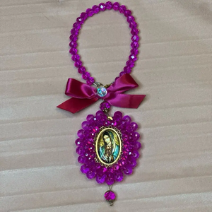 Ciondolo Artigianale di Protezione San Giuda e Vergine Maria, Gioiello Cattolico, Ornamento da Appendere, Accessori per Decorazione Casa - Product Image 5