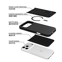 Coque de téléphone AG Feeling Black Edge avec motif équationnel pour iPhone 17, 17 Pro Max, 16 Pro, 15, 15 Pro Max – Coque magnétique