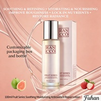 Natuurlijke Biologische Fruit Hydraterende Antioxidanten Herstellende Gezichtslotion Tremella Dragon Pitaya Litchi Guava Extract Gist Hydraterend