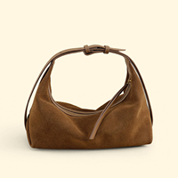 Sac à main hobo croissant personnalisé en cuir véritable et daim nubuck pour femme, sac bandoulière souple à porter sous le bras, directement du fabricant OEM