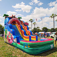 Outdoor Bestseller Aufblasbare PVC-Hüpfburg Aufblasbare Rutschenparks mit Pool für Kinder Aufblasbare Rutsche und Hüpfburg Kommerziell