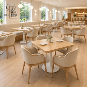 Meubles de restaurant commerciaux Ron Group, table carrée en bois, sièges confortables, chaise rembourrée en tissu - Product Image 1
