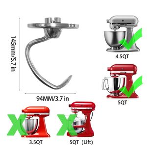 Vente en gros de pièces de broyeur d'aliments pour le batteur sur socle <span class=keywords><strong>KitchenAid</strong></span> 5QT crochet à pâte accessoires en acier inoxydable - Product Image 2