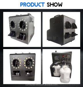 1500W 業務用 デュアルヘッド 自動 スモークバブルマシン ブラック 結婚式 パーティー ステージ DJ クラブ フォグ ステージエフェクト用 - Product Image 4