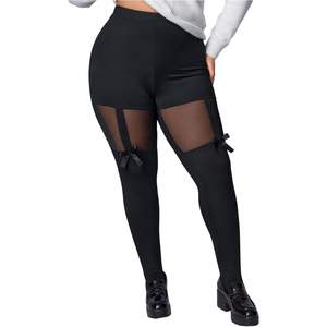 Collants opaques taille haute personnalisés pour femmes avec détail nœud, épaisseur moyenne, couleur unie, en Spandex et Polyester - Product Image 5