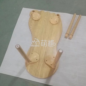 Moetry – Table à empreinte pour enfants, chaise de <span class=keywords><strong>lapin</strong></span>, ensemble de chaise de Table en bois, en bois massif - Product Image 5