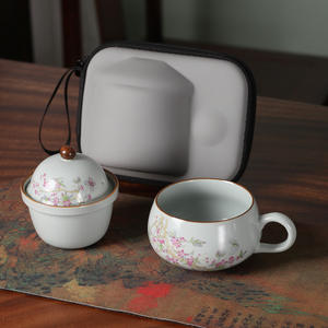 Juego de té de viaje de Kung Fu de porcelana de lujo taza y tetera de invitado rápido capacidad de 1000ml para regalar - Product Image 6