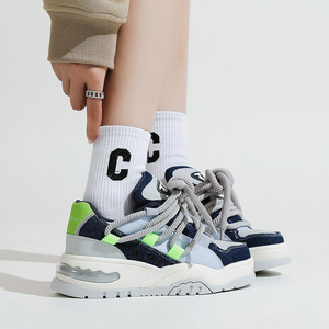 Chaussures de marche décontractées sportives pour femmes fermeture à lacets plate-forme légère respirante automne - Product Image 2