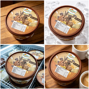 Étiquettes personnalisées pour aliments surgelés, autocollants en rouleau imperméables avec logo, adhésif BOPP de qualité congélation pour emballages de coupes et couvercles de crème glacée - Product Image 4