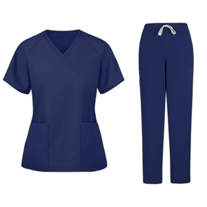 Women Medical Scrub Set V-Neck Short Sleeve Top And Pants Moisture Wicking Hospital Uniforms For Nurses Spa Use - Product Image 4