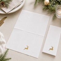 Grand stock de serviettes de table en papier Airlaid, dimensions personnalisées, impression dorée, OEM ODM, serviettes jetables