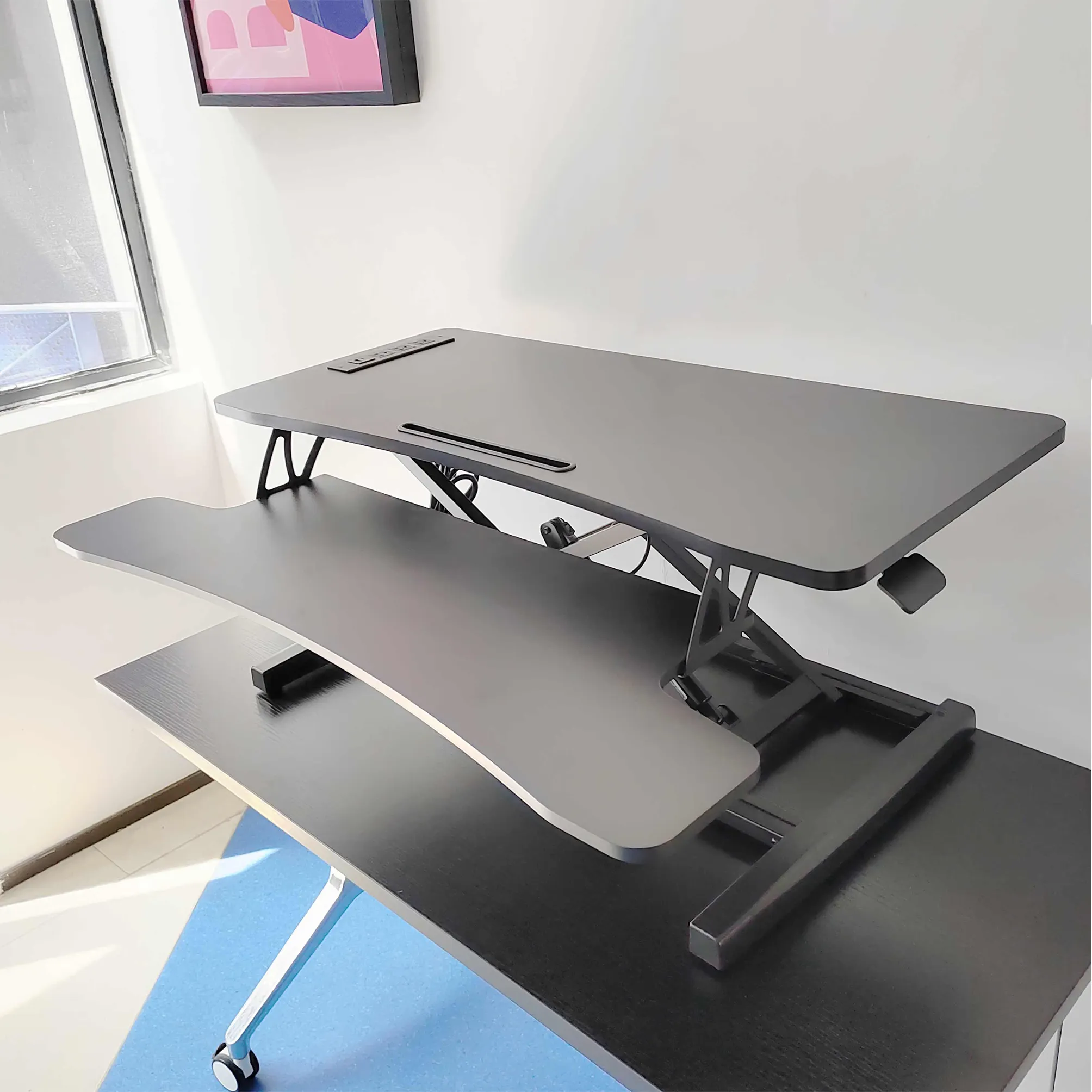 NBJOHSON-Soporte de mesa para ordenador, convertidor de escritorio, elevador ajustable, soporte de Monitor de escritorio, estación de trabajo, moderno, Premium