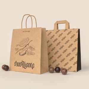 RTS Manufacturer Custom Takeaway Pink Small Paper <b>Bags</b> Kraft Paper <b>Bags</b> for Fast Food Packaging Take Away With Embossed Logo - Product Image 1