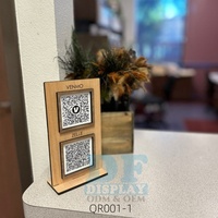 QR001 Placa Personalizada de Acrílico o Madera para Mesa con Código QR de Facebook, Letrero de Belleza, Letrero Comercial para Redes Sociales con Soporte