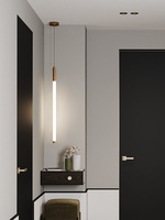 Suspension linéaire dorée créative et minimaliste pour salon, chambre à coucher, lampe de chevet et comptoir de bar – Design de luxe