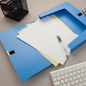 Chenguang Office Organizer 55mm Dark Blue Rectangle PP <b>Plastic</b> Storage <b>Box</b> 20-35L Standing Type Minimalist Design - Product Image 1