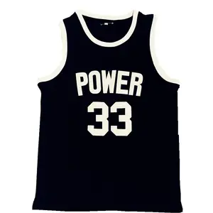 En kaliteli erkek basketbol formaları #33 güç yüksek okul işlemeli özel basketbol üniforması