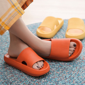 Women's 4cm Thick <b>Soled</b> slippers Summer Men's Indoor <b>Rubber</b> Plastic slippers EVA Beach slippers - Product Image 3