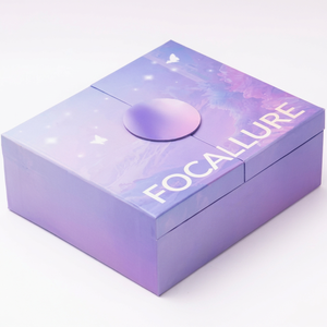 Boîte d'emballage cadeau pour cosmétiques, parfums et maquillage, en carton ondulé enduit, avec fermeture magnétique personnalisée, double porte pliante, ouverture facile, compatible micro-ondes - Product Image 1