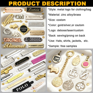 Etiquetas Metálicas Personalizadas para <span class=keywords><strong>Ropa</strong></span> con Forma <span class=keywords><strong>de</strong></span> Rollo y Logotipo en Relieve 3D para Prendas y Bolsas - Product Image 4