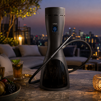 Chicha électrique miniature professionnelle moderne en acier inoxydable laqué |   Boîte-cadeau de voyage portable rechargeable avec lumière LED numérique Lukah