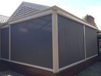 Persianas enrollables motorizadas para exteriores, resistentes al viento y al agua, con múltiples opciones de apertura, con cremallera, para balcones, terrazas y ventanas exteriores.