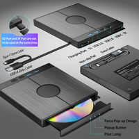 Grabadora de Blu-Ray Externa Portátil 7 en 1 - USB 3.0 y Tipo-C, Compatible con 100GB, Lector de Blu-ray + Lector de Tarjetas SD/TF para Windows, Mac y Linux