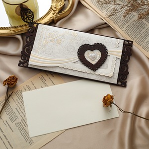 Tarjetas de Felicitación Creativas de Papel Estilo Europeo de Alta Gama, Invitaciones de Boda Personalizadas con Estampado Dorado e Impresión Tipográfica - Product Image 3