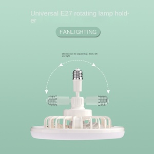 Lámpara de Ventilador de Techo LED con Control Remoto Ajustable, ABS y Metal (Tipo de Rosca E27) para Baño, Aspas de 52 Pulgadas, Motor de CC - Product Image 2