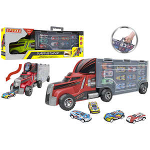 Set Assortito di Auto e Camion in Metallo con 12 Veicoli - Product Image 1