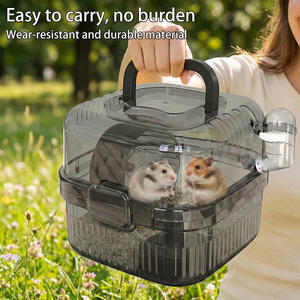 Grande cage transparente de luxe en PP pour hamster, <span class=keywords><strong>habitat</strong></span> spacieux et portable avec poignée de transport pour la maison et les voyages - Product Image 4