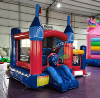 Château gonflable UFO avec toboggan en PVC et tissu, portable, commercial, pour location événementielle en extérieur