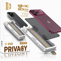 Magic Box - Kit d'installation facile pour protection d'écran de confidentialité en verre trempé pour iPhone 17, 18, 16 Pro Max avec outils d'application