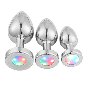 Juguetes Sexuales Anales para Adultos, Tapón Anal con Cuentas Estimuladoras, Juguetes Sexuales, Tapón Anal Grande de Acero Inoxidable con Luz LED - Product Image 4