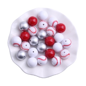 50 Stück Packung Neue Maßgefertigte Kaugummi-farbige Grobe Acrylperlen im Großhandel, Gemischtes Set für Kinder und Mädchen zur Schmuckherstellung, 20mm - Product Image 3