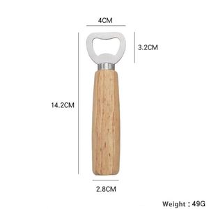 Ouvre-bouteille rustique gravé avec logo personnalisé, manche en bois, outil de bar portable, cadeau promotionnel d'anniversaire - Product Image 3